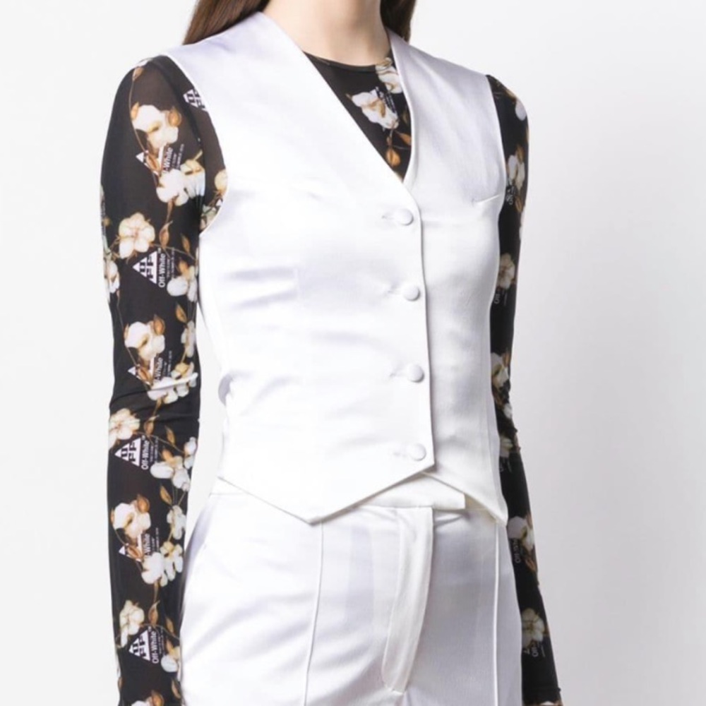 House of Holland Classic Fitted Waistcoat In White